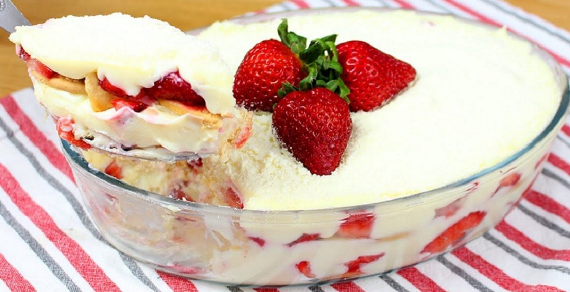 Pavê de leite ninho com morango (Foto: Reprodução/Canva)