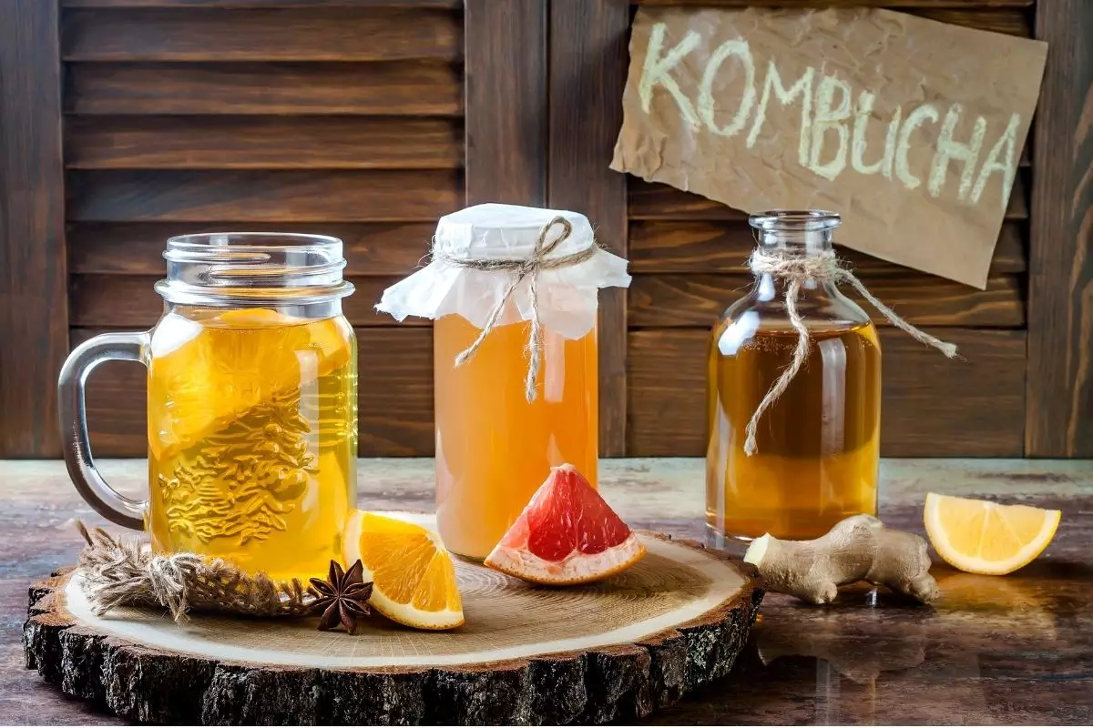 Conheça os benefícios da Kombucha, a bebida fermentada que faz bem a saúde. Reprodução: canva