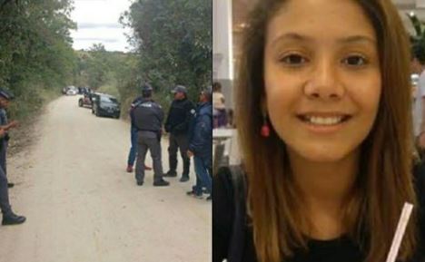 Polícia Militar divulga foto do local onde teria sido encontrado o corpo Vitória Gabrielly Guimarães Vaz