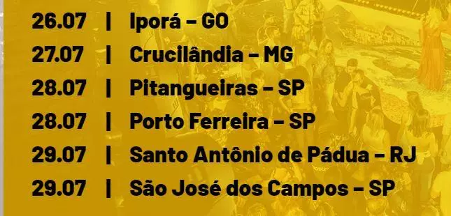 Agenda de Nayara Azevedo / Fonte : 