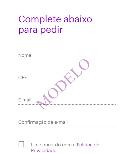 Formulário do Cartão Nubank como solicitar (Foto/Ilustração)