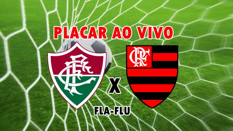 Acompanhe o placar do jogo Fluminense x Flamengo ao vivo. Foto/Montagem