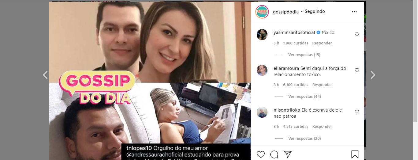 Marido de Andressa Urach faz postagem e é chamado de tóxico na Internet/ Reprodução: Instagram
