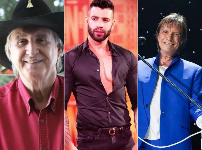 Sérgio Reis, Gusttavo Lima e Roberto Carlos - mestre José - Reprodução Instagram