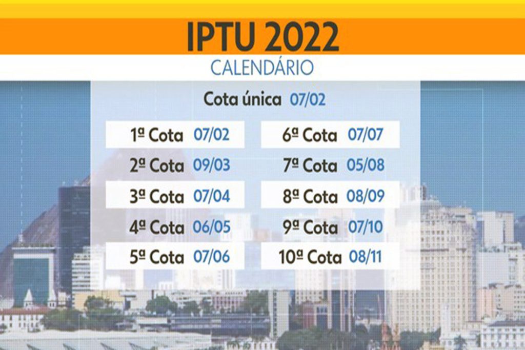 IPTU do Rio de Janeiro com a 7º cota vencendo nesta sexta-feira