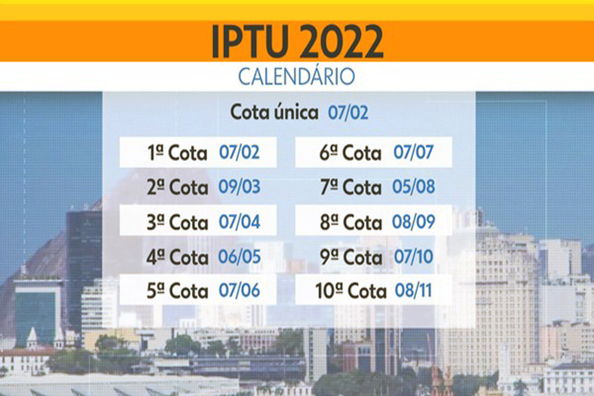 IPTU do Rio de Janeiro com a 7º cota vencendo nesta sextafeira veja