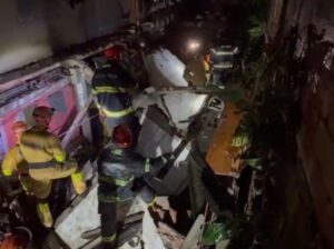 Desabamento deixa um morto em SP; causa é investigada. Imagem: Corpo de Bombeiros