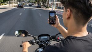 Alta de vídeos em motos preocupa após acidentes em SP. Imagem ilustrativa gerada por IA