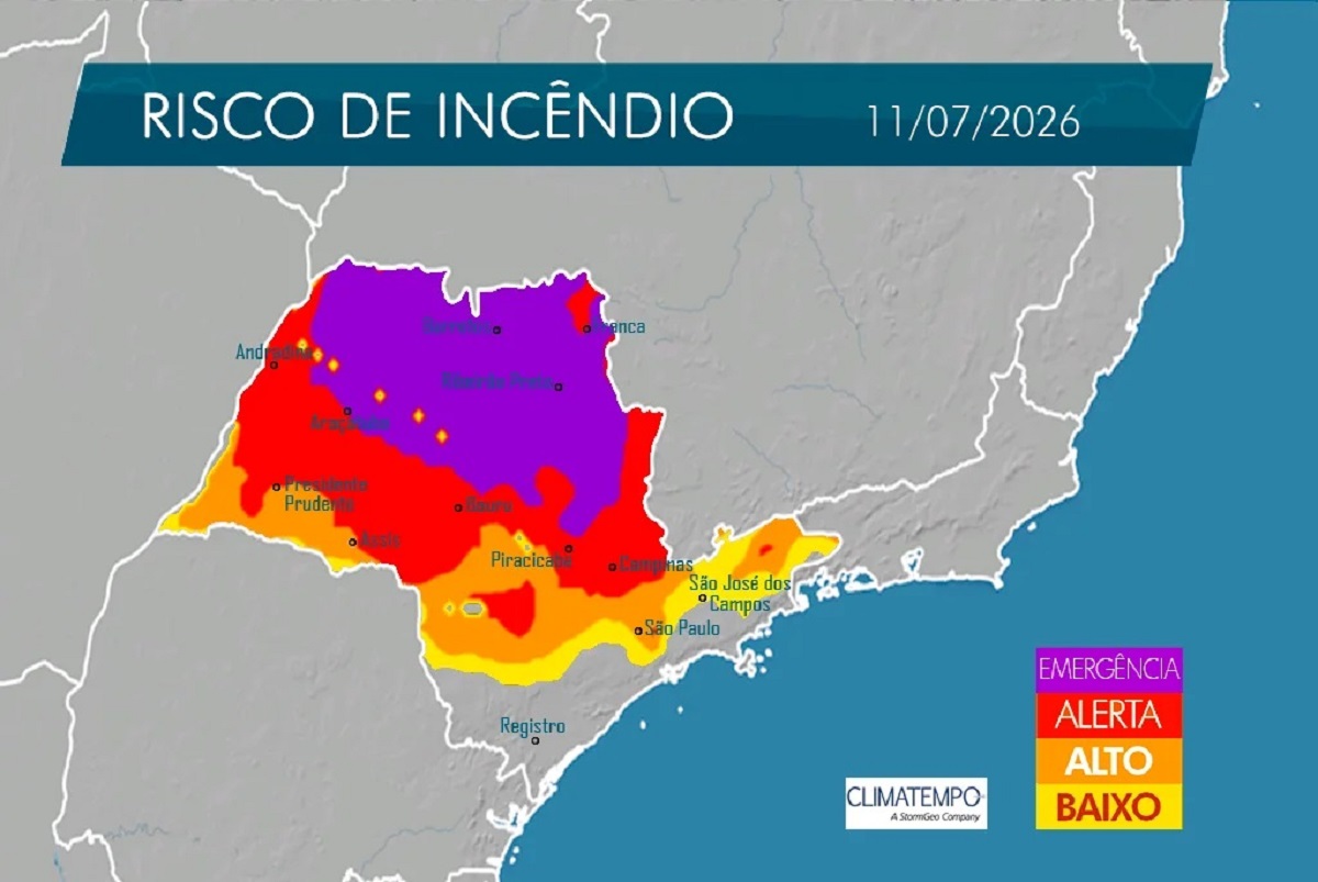 Risco de incêndios é alto na capital paulista, diz Defesa Civil. Imagem: Governo de SP Risco de incêndios é alto na capital paulista, diz Defesa Civil. Imagem: Governo de SP