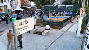Nunes inaugura Praça do Triunfo e discursa contra oposição. Imagem: Prefeitura de São Paulo