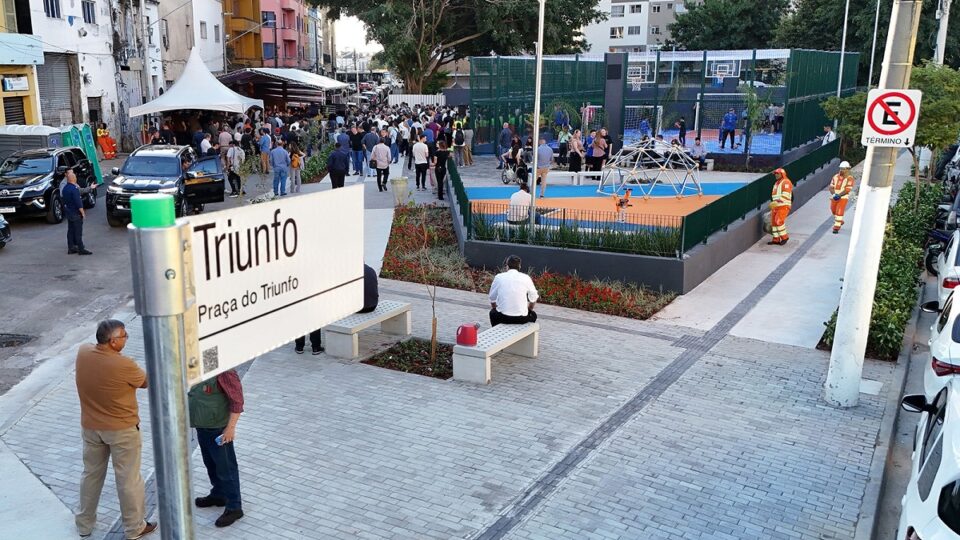 Nunes inaugura Praça do Triunfo e discursa contra oposição. Imagem: Prefeitura de São Paulo