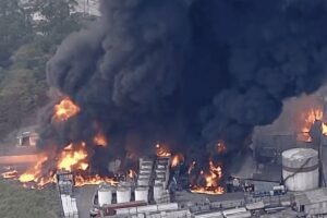 Incêndio em fábrica: incerteza sobre volta dos moradores. Imagem: Reprodução