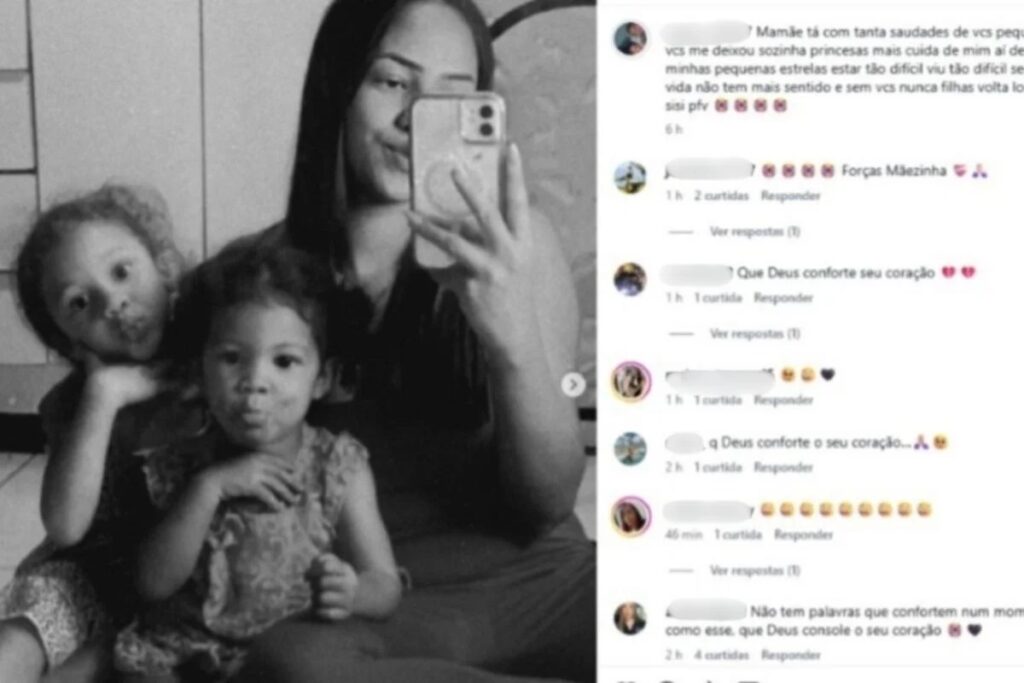 'Filhas, desculpa', diz Jennifer, após ex matar as duas crianças. Imagem: reprodução Redes sociais