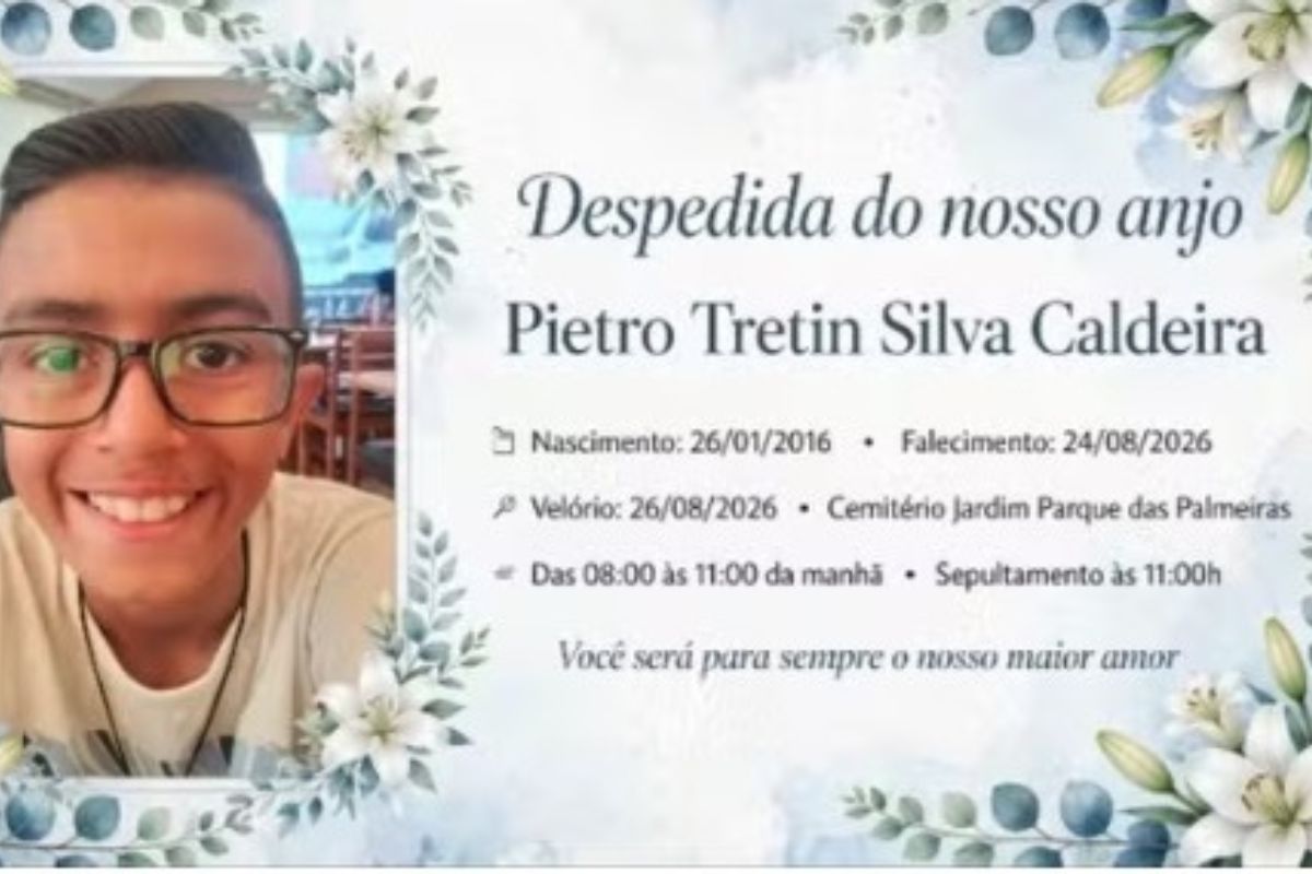 Pietro, 10 anos: família se despede do menino que morreu atropelado. Imagem: Redes sociais Pietro, 10 anos: família se despede do menino que morreu atropelado. Imagem: Redes sociais