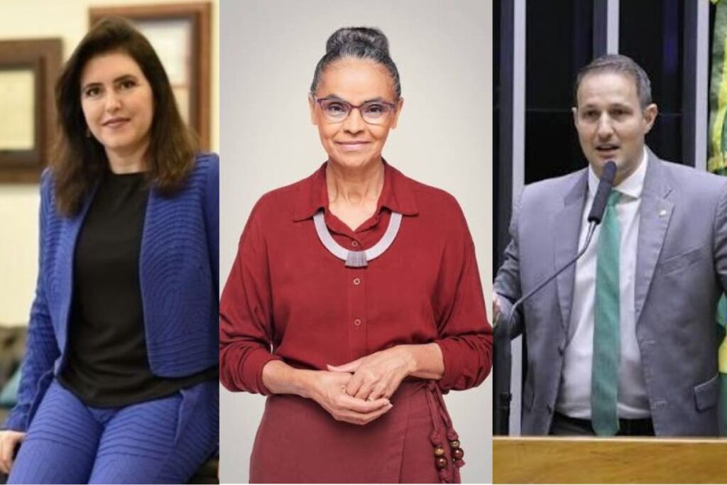 Simone Tebet, Marina e Derrite lideram senado, diz Paraná Pesquisas. Imagem: Reprodução