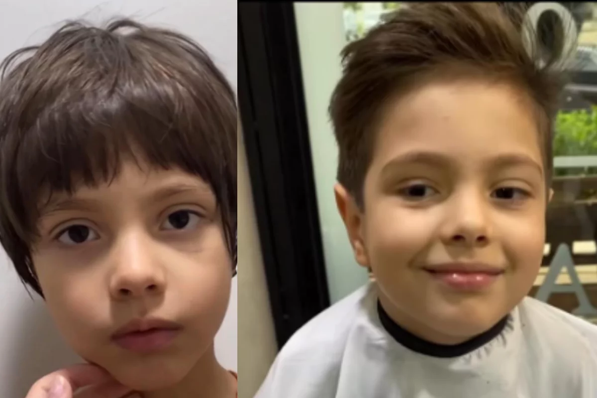 Após boletim de ocorrência, filho de influenciadora ganha novo corte de cabelo