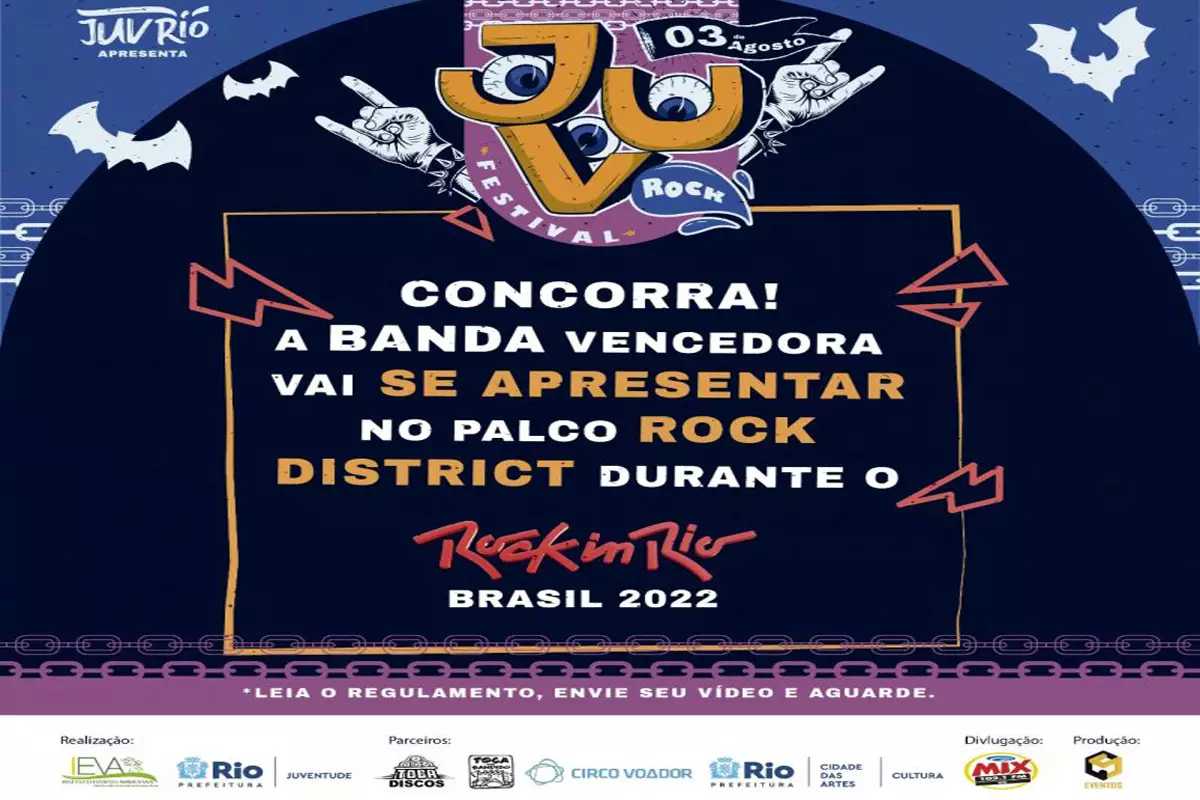 A prefeitura do Rio de Janeiro divulgou lista de bandas que irão participar do JUV Rock Festival